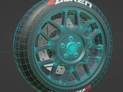 Enkei Matrix Wheel Low-poly 3D model