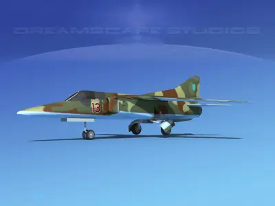 Mig-27 Flogger LP Ukraine Low-poly 3D model