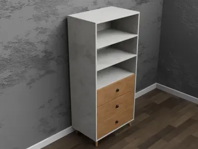 Modern Tall Drawer Free 3D model