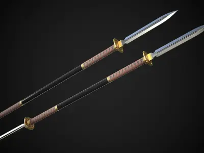 Spear and Glaive A1 Low-poly 3D model