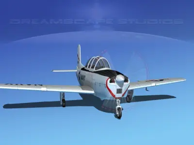 Beechcraft T-34 Mentor V15 USN 3D model