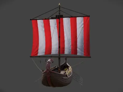 Stylized Roman Ship 3D model