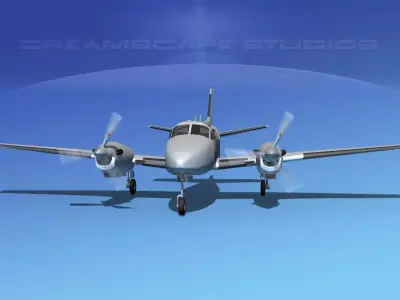 Beechcraft King Air 90 Bare Metal 3D model
