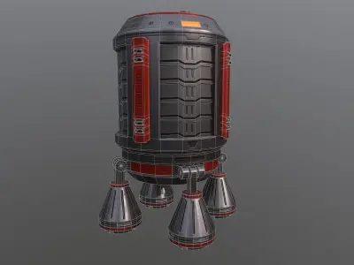 Sci FI Escape Pod Low-poly 3D model
