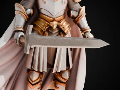 Stylized Sword - Crusader Blade Novice Fang - Game Ready Free 3D model