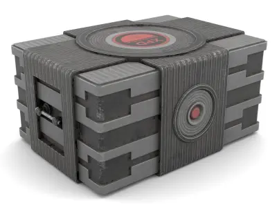 Black Sci-Fi Case Low-poly 3D model