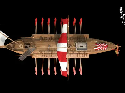 Roman island Bireme war 3D model