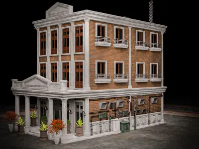 URBAN BUILDING OLD HORROR 7 Low-poly 3D model