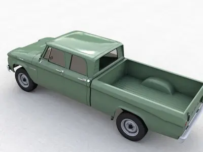 Dodge Power Wagon Crew Cab Truck 1964 3D model