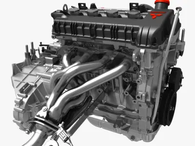 Engine with Transmission Exhaust 3D model