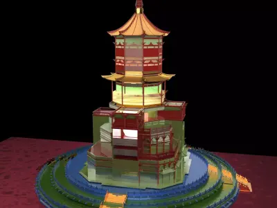 Chinese ancient  tower house   3D model