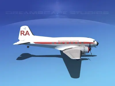 Douglas DC-3 Richards 3D model