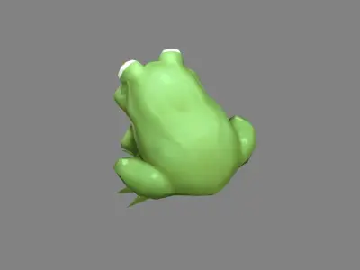 Cartoon field frog Low-poly 3D model