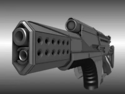  Futuristic Weapon Concept High-Poly-Version Free 3D model