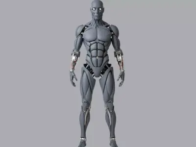 Humanoid Android Robot Base Character 3D Model Sci Fi Game Ready 3D model