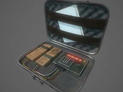 Briefcase C4 Bomb Low-poly 3D model