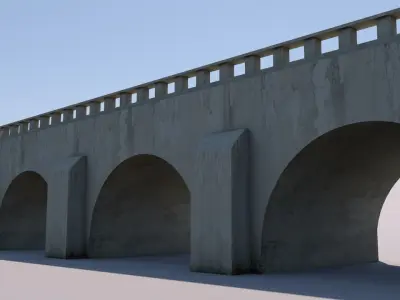  Medieval Bridge Low-poly 3D model