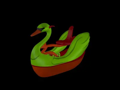 Paddle bike  low poly Low-poly 3D model