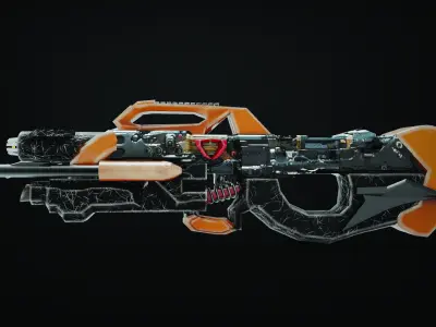 Ruin Sci-Fi Gun Low-poly 3D model