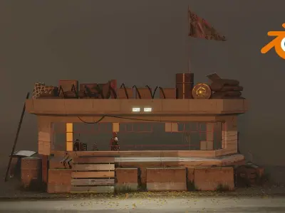 ARMY BUNKER Low-poly 3D model