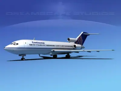 Boeing 727-100 Continental 2 3D model