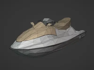 LowPoly JetSki -- Ready for 3D Printing Low-poly 3D model