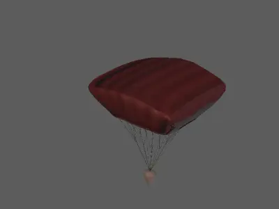 Airdrops parachute Low-poly 3D model