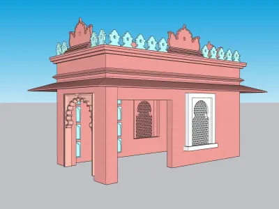 indian jodhpuri stone chatri dome 3D model