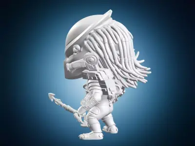 Chibi Predator Action Pose 3D print model