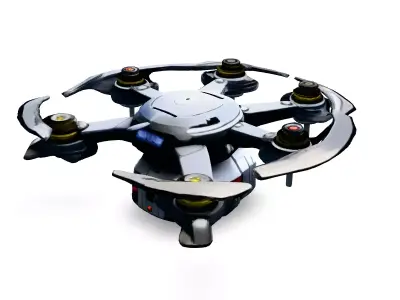 SciFi Hexacopter Drone Game Asset Low-poly 3D model
