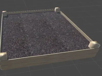 wood box and plant box 3D model