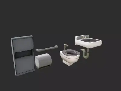 Bathroom furniture Low-poly 3D model purchase