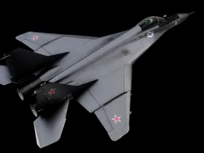 MIG-29 Russian Fighter Jet Low-poly 3D model