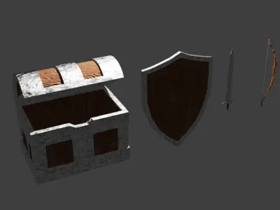 Asset Pack of Stone Age equiptment Free 3D model