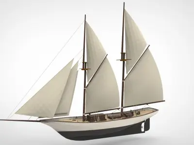 Historical sailing pinishi 3D model
