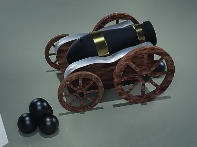 cannon Low-poly 3D model