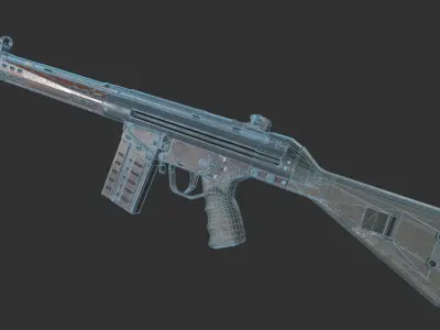 Heckler and Koch Gewehr 3 A3 Low-poly 3D model