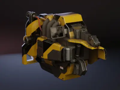 Real Big Gun Low-poly 3D model