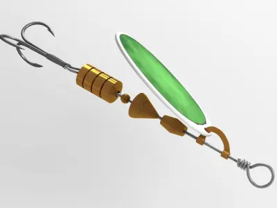 Fishing spoon twirl bait  3D model