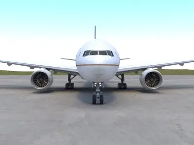 B 777-200 with Interior 3D model