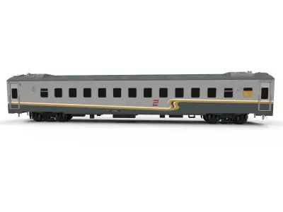 Carriage passenger train Low-poly 3D model