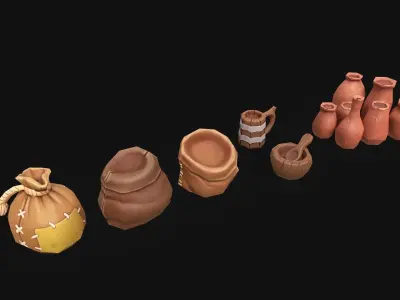 Mobile Village Props Low-poly 3D model