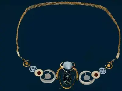 Beetle Geometric Statement Necklace Low-poly 3D model