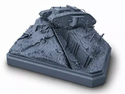 WWI Breakthrough Diorama STL Files  3D print model