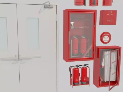 Industrial Doors Fire Extinguisher 3D model