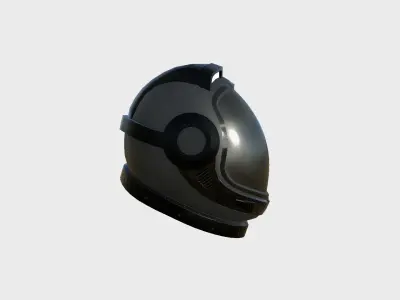 Astronaut Helmet B04 Full Black - Character Design Fashion Low-poly 3D model