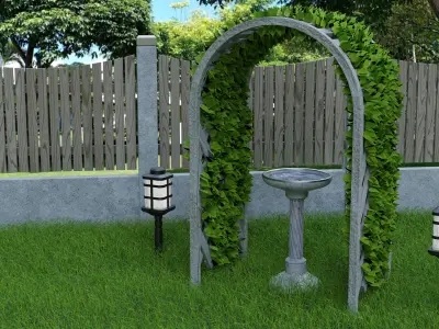 Garden Furniture and Accessories Low-poly 3D model