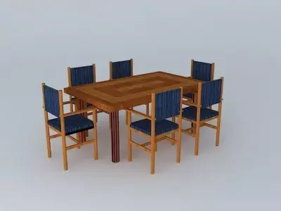Dinng Table With Chairs Free 3D model