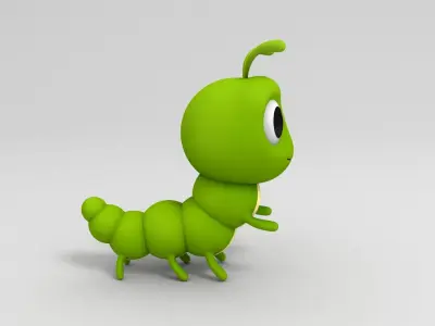 Worm Character 3D model