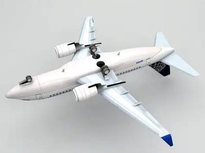  Boeing 737-500 Airliner - Continental 3D model